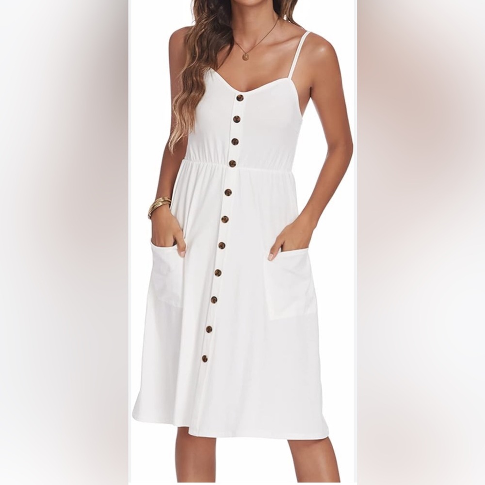 Cute white summer Midi dress